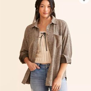 Women's Brown Checkered Shirt